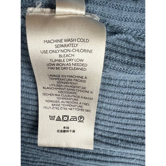 Free People Juicy Ribbed Dusty Blue Cowl Neck Sweater Loose Fit Small - Picture 5 of 14